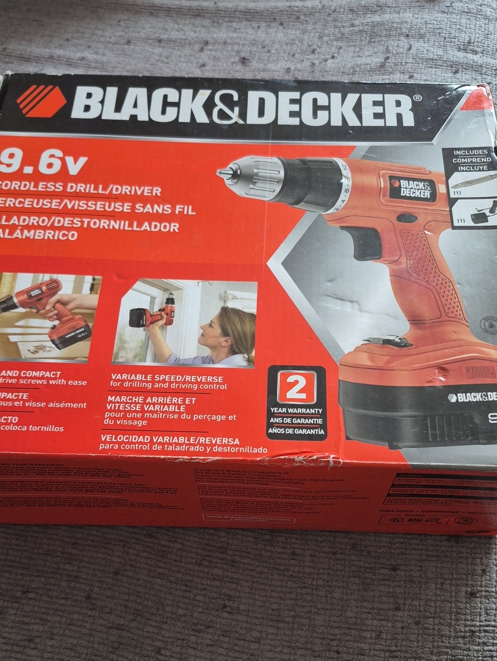 Black & Decker Cordless Drill/Driver in Orange and Black